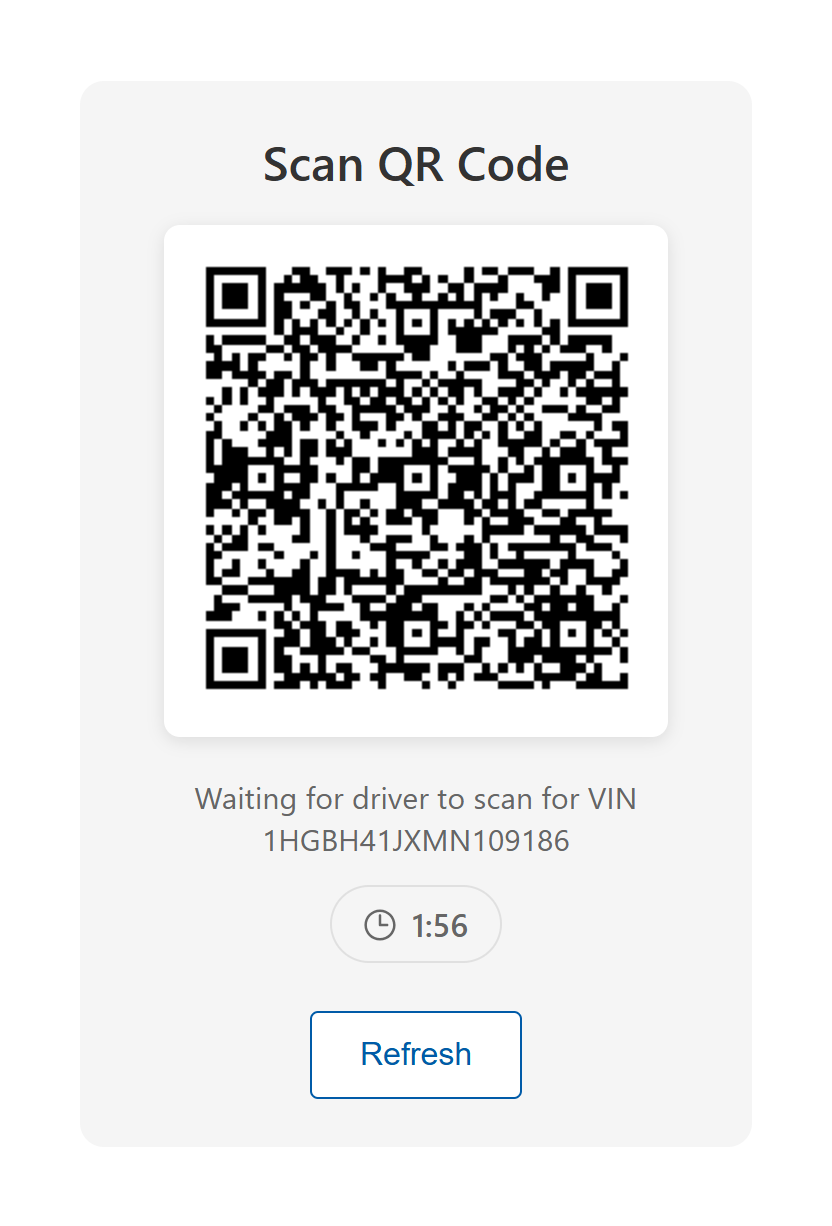 QR code scan screen